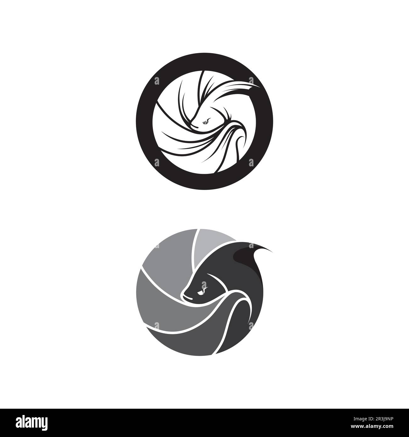 Poisson animal aquatique logo bêta poisson dessin vecteur et illustration Illustration de Vecteur