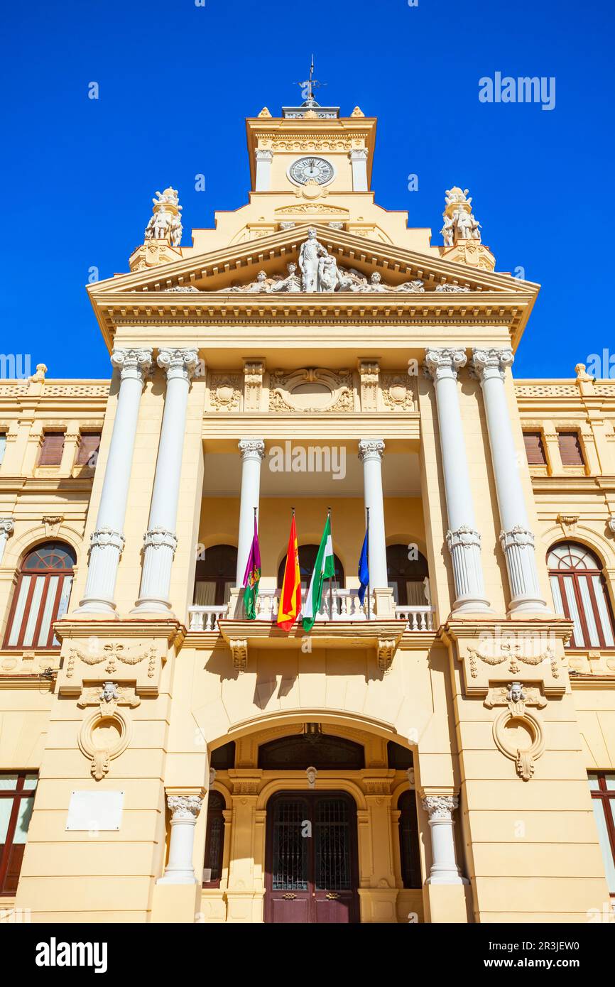 Hôtel de ville ou Ayuntamiento à Malaga. Malaga est une ville de la communauté andalouse en Espagne. Banque D'Images