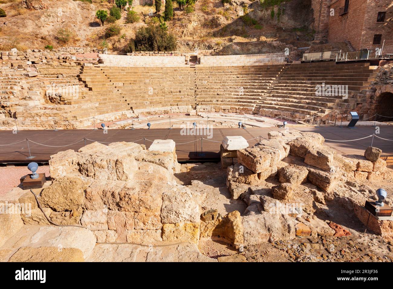 Le théâtre romain de Malaga ou Teatro Romano de Malaga est les vestiges archéologiques du théâtre de l'ancienne Malacca dans la ville de Malaga, en Espagne Banque D'Images