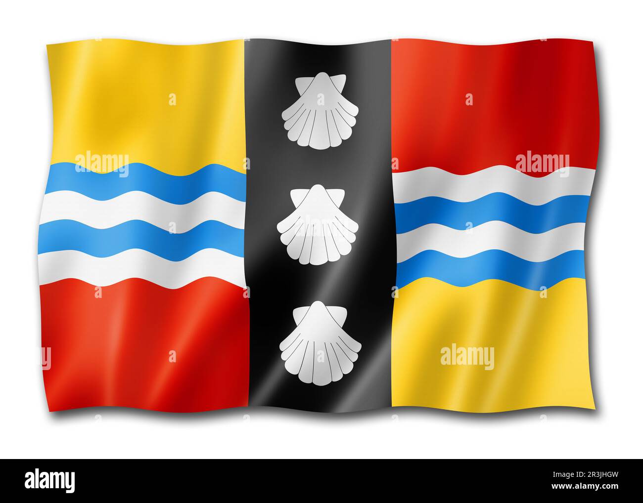 Bedfordshire County Flag, Royaume-Uni waving banner collection. Illustration tridimensionnelle Banque D'Images