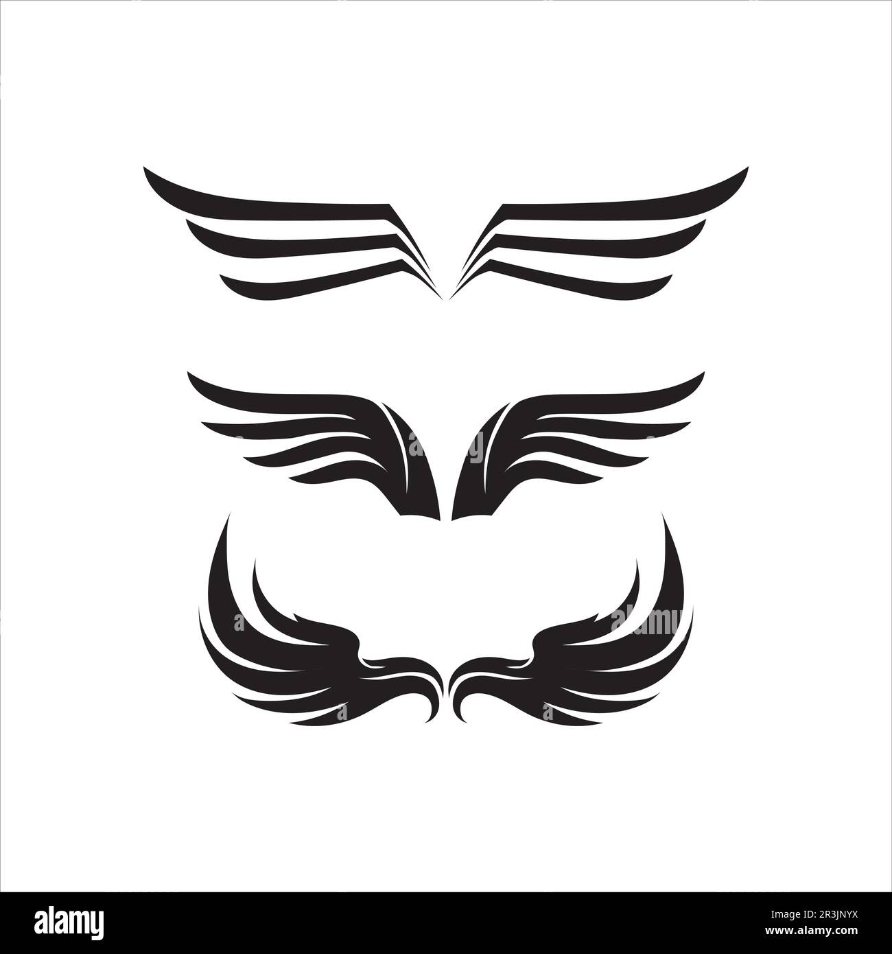 Logo en forme d'aile noire pour un designer professionnel Illustration de Vecteur