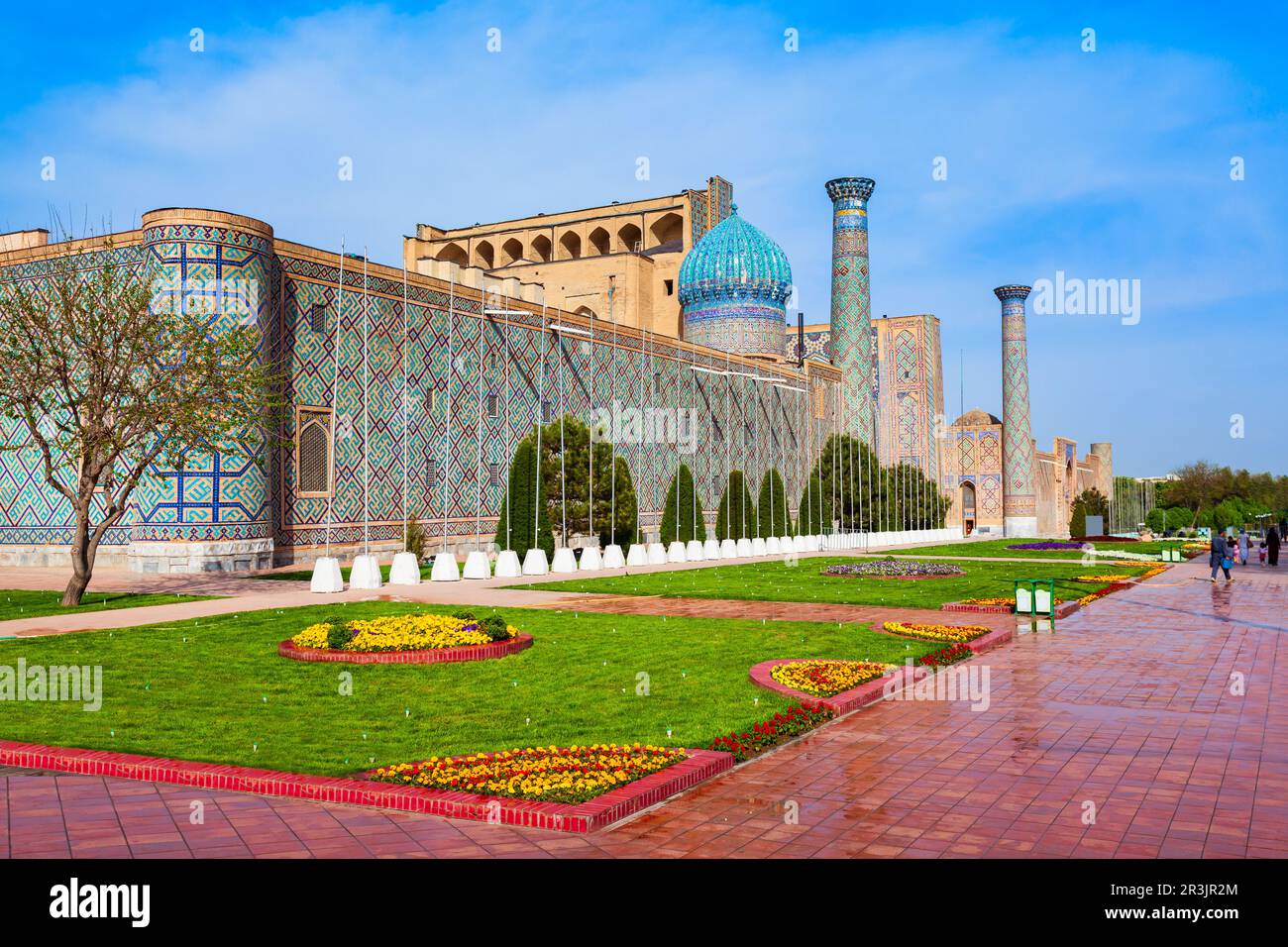 Madrasa du Registan. Le Registan est une ville ancienne, Samarkand en Ouzbékistan. Banque D'Images