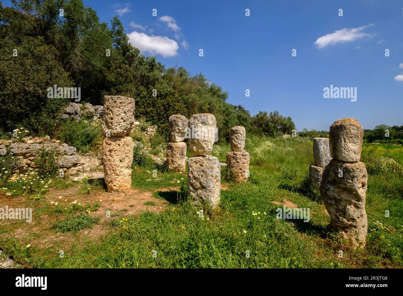 Son Corró , yacimiento arqueológico, datado en la época postalayótica (s.V-II A.c), SINEU, Isla de Mallorca, Iles Baléares, Espagne. Banque D'Images