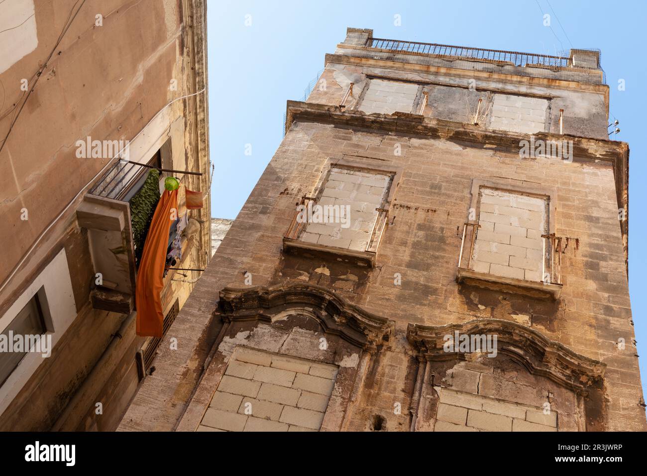 Maisons aux intempéries à Tarento, en Italie Banque D'Images