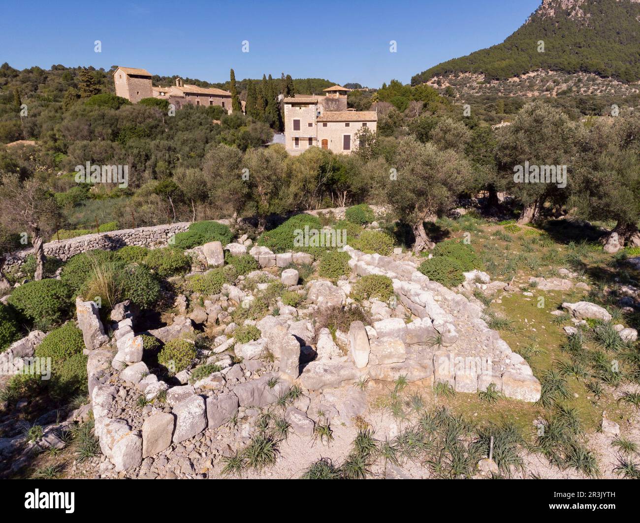 Santuario de talayotico fils Mas, Valldemossa, Majorque, Iles Baléares, Espagne. Banque D'Images