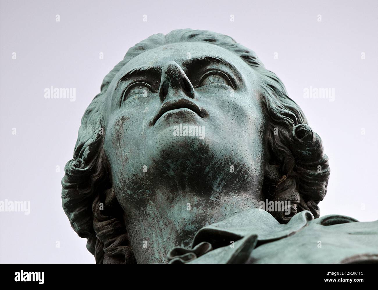 Friedrich von Schiller, portrait, double statue Goethe Schiller Monument, Weimar, Thuringe, Allemagne Banque D'Images