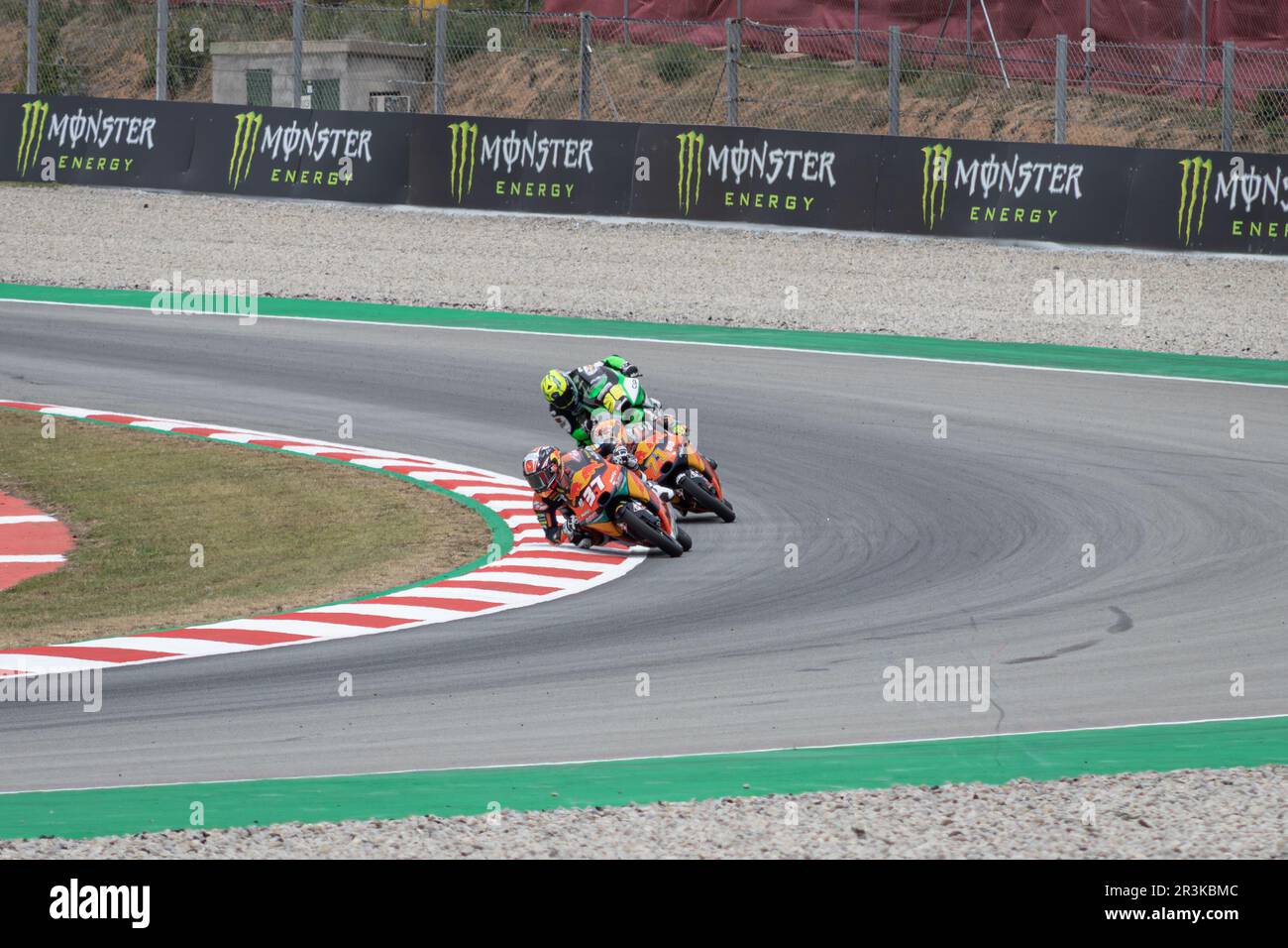 MONTMELLO, ESPAGNE-4 JUIN 2021: Pedro Acosta sur son #37 KTM RC250GP (Red Bull KTM Ajo), Championnat du monde 2021 Moto3 Banque D'Images