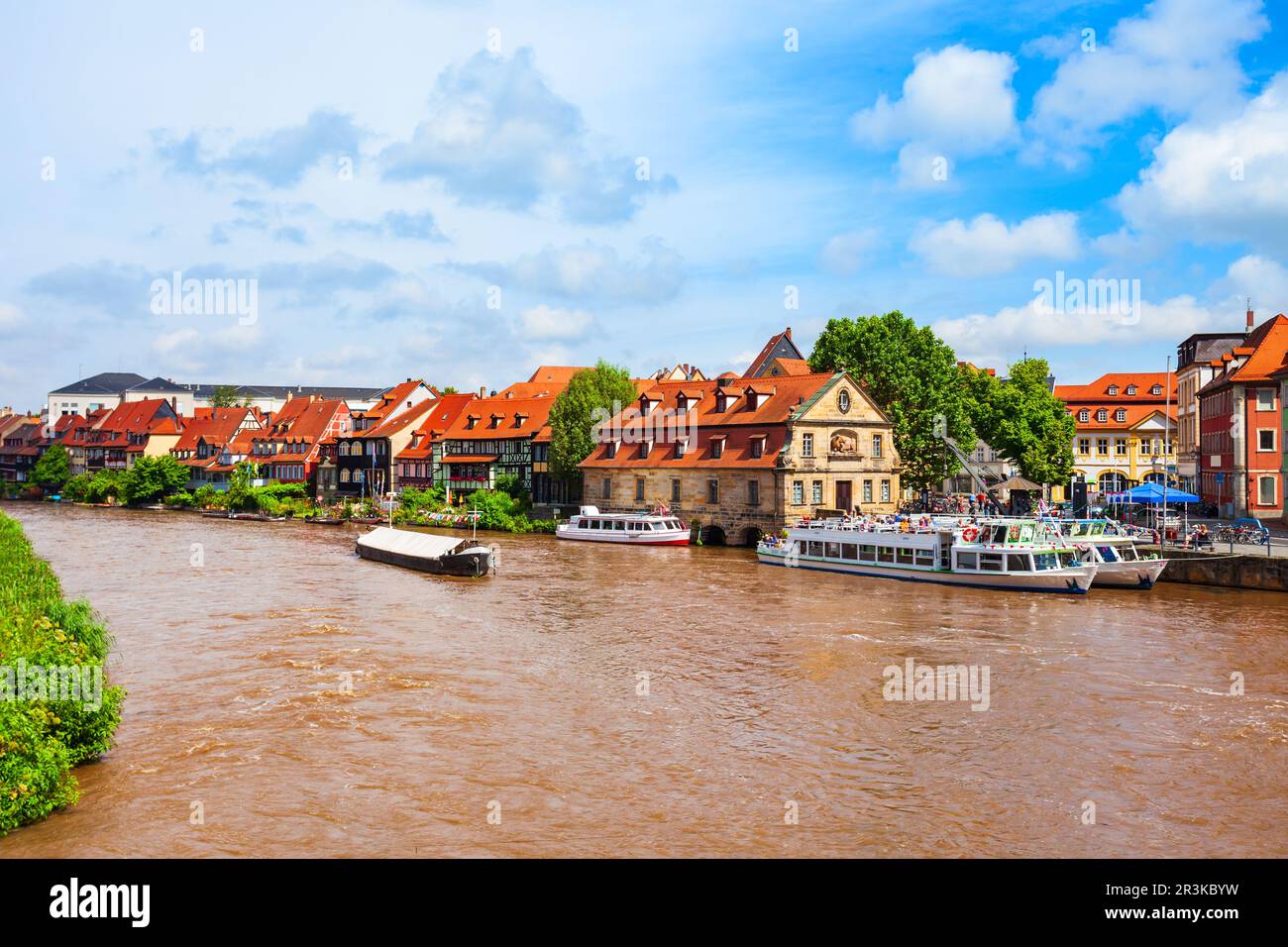 Klein-Veneig ou Little Venice est une maison de pêcheurs sur le fleuve Regnitz dans la vieille ville de Bamberg. Bamberg est une ville sur la rivière Regnitz en haute-Franconie, Banque D'Images