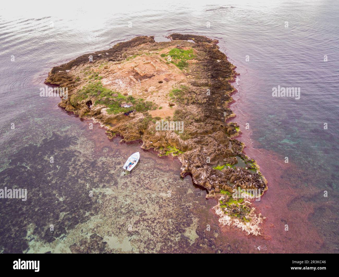 Site archéologique punique, Na Galera islet, Can Pastilla, à Palma, Majorque, îles Baléares, Espagne, Europe. Banque D'Images