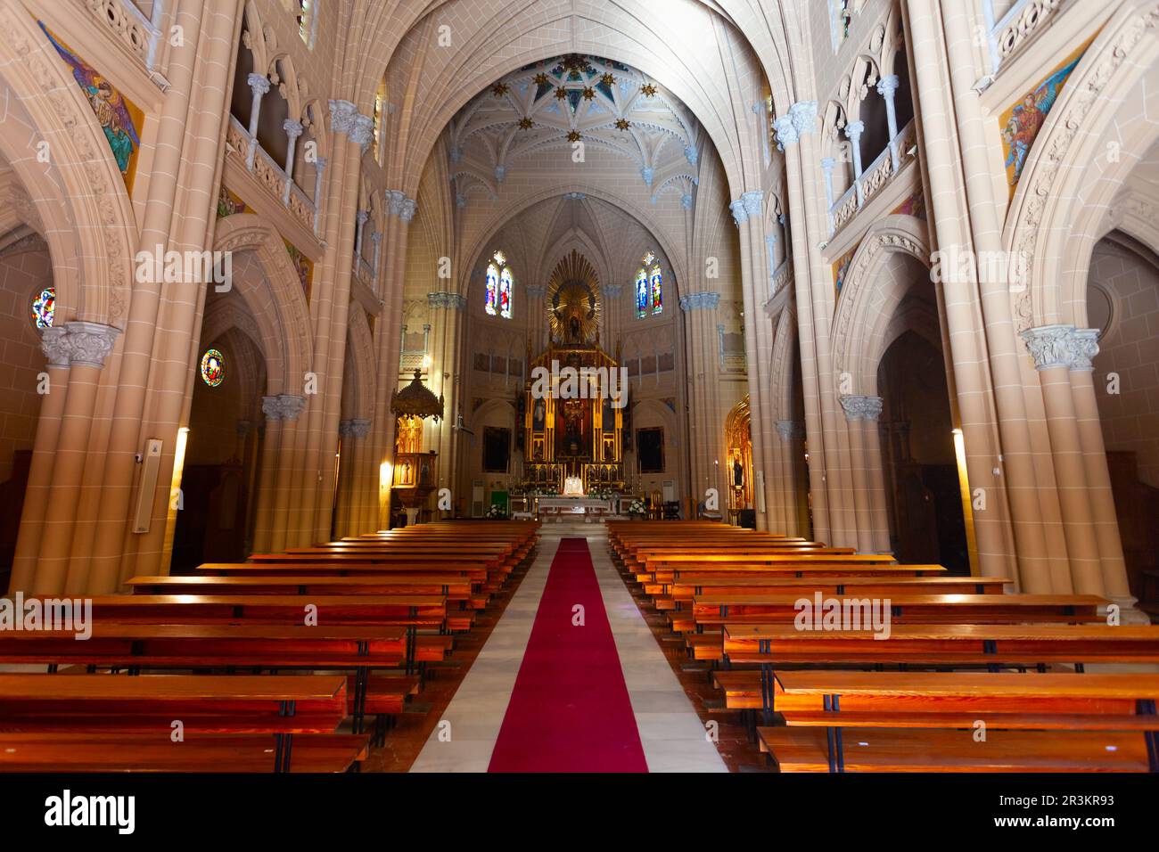 Malaga, Espagne - 23 octobre 2021 : Eglise du coeur le plus sacré de Jésus ou Eglise del Sagrado Corazon de Jésus intérieur à Malaga. Malaga est un Cit Banque D'Images