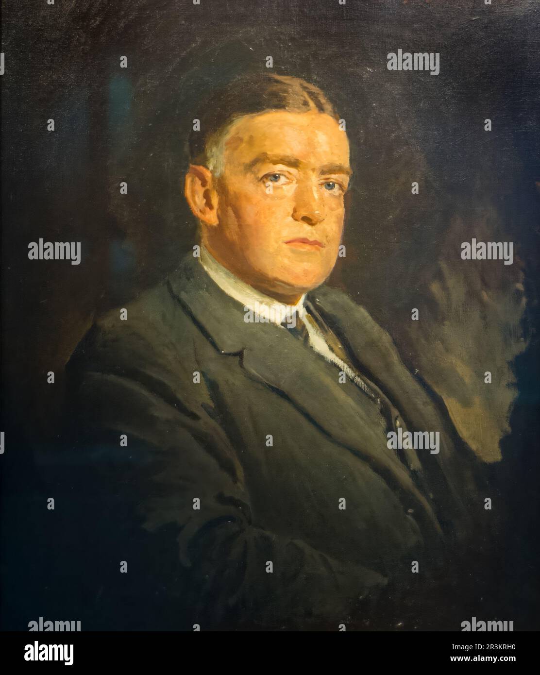 Sir Ernest Shackleton (1874-1922) portrait peint par Reginald Grenville Eves en 1921. Spectacle au Musée maritime national (NMM), Londres. Un demi- Banque D'Images