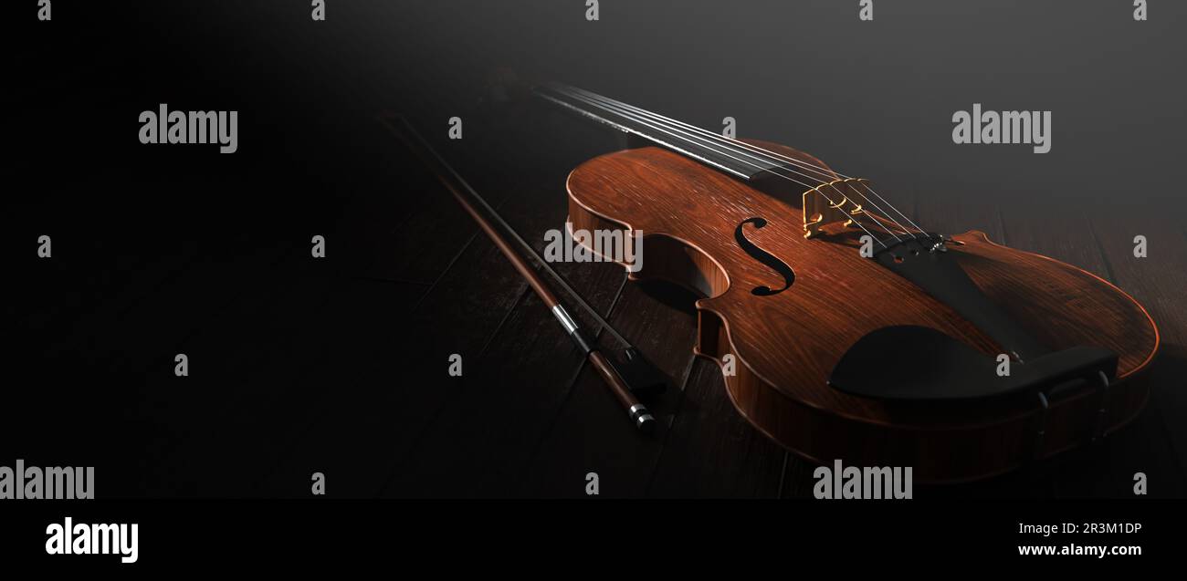 Table en bois pour violon Banque D'Images