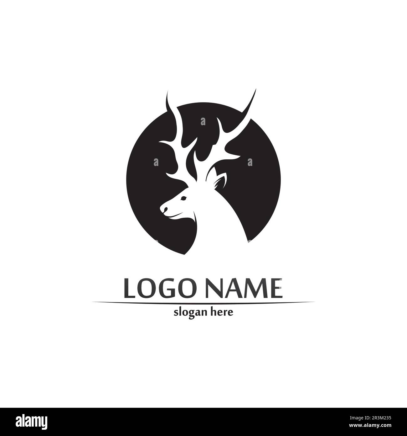 logo de cerf corne d'animal et de mammifères design et vecteur graphique Illustration de Vecteur