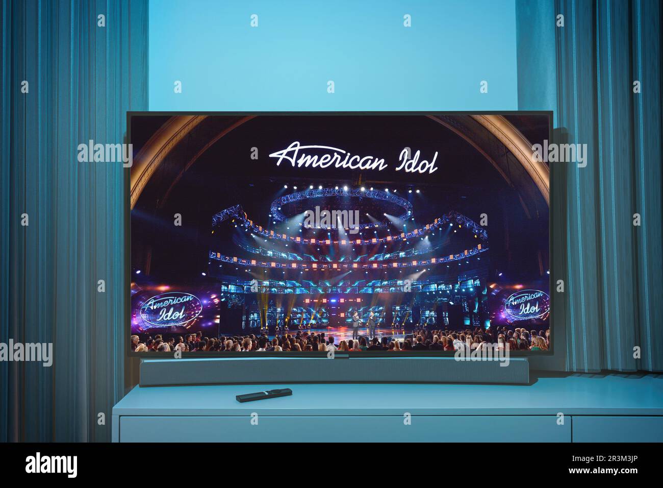 American Idol sur l'écran de télévision Banque D'Images