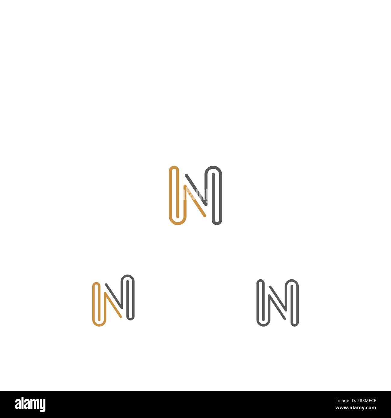 Initiales de l'alphabet logo NN, N, N et N. Illustration de Vecteur