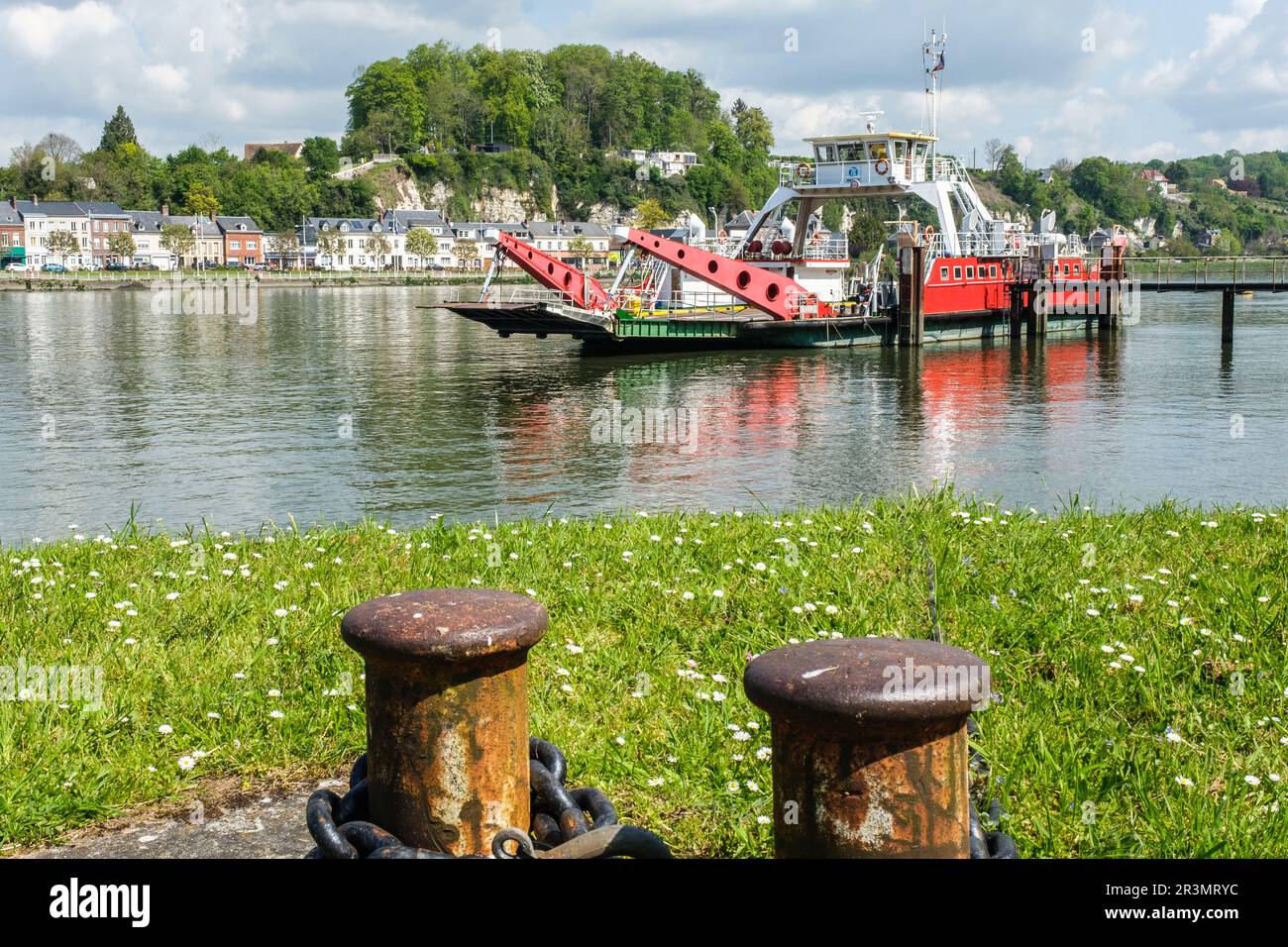 Ferry sur la Seine jusqu'à Duclair | passage d'eau de Duclair à Berville-sur-Seine Banque D'Images