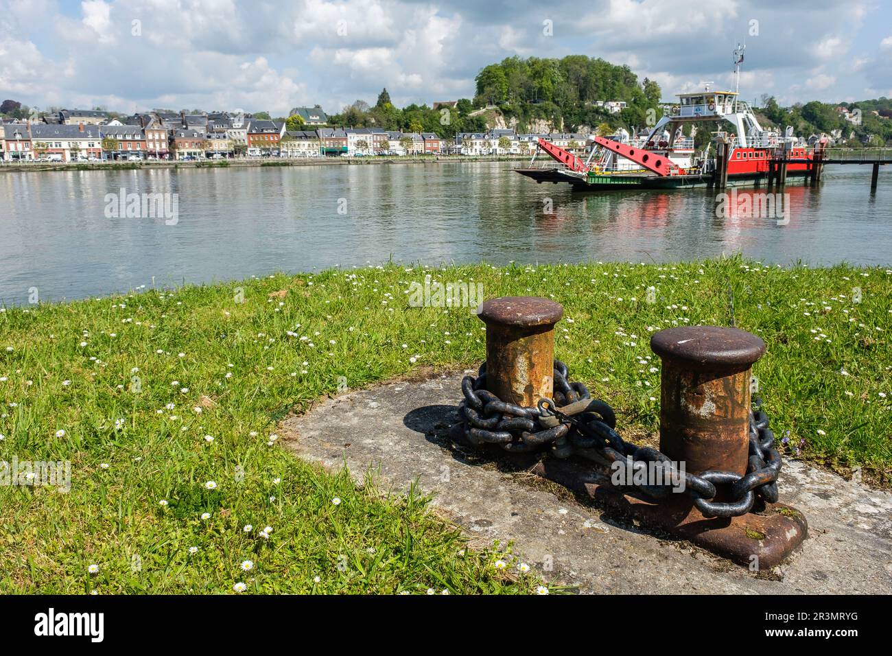 Ferry sur la Seine jusqu'à Duclair | passage d'eau de Duclair à Berville-sur-Seine Banque D'Images