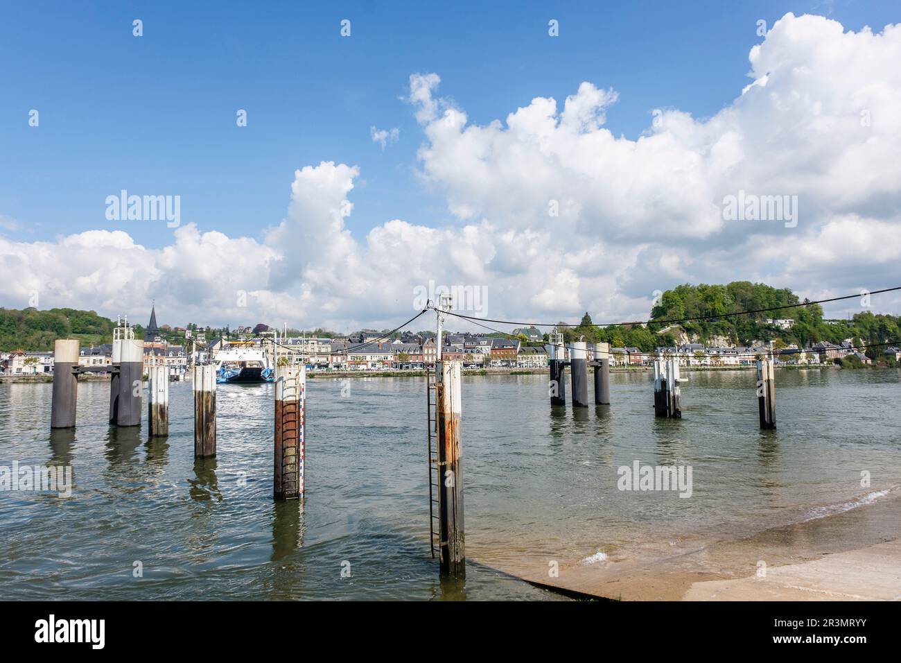 Ferry sur la Seine jusqu'à Duclair | passage d'eau de Duclair à Berville-sur-Seine Banque D'Images