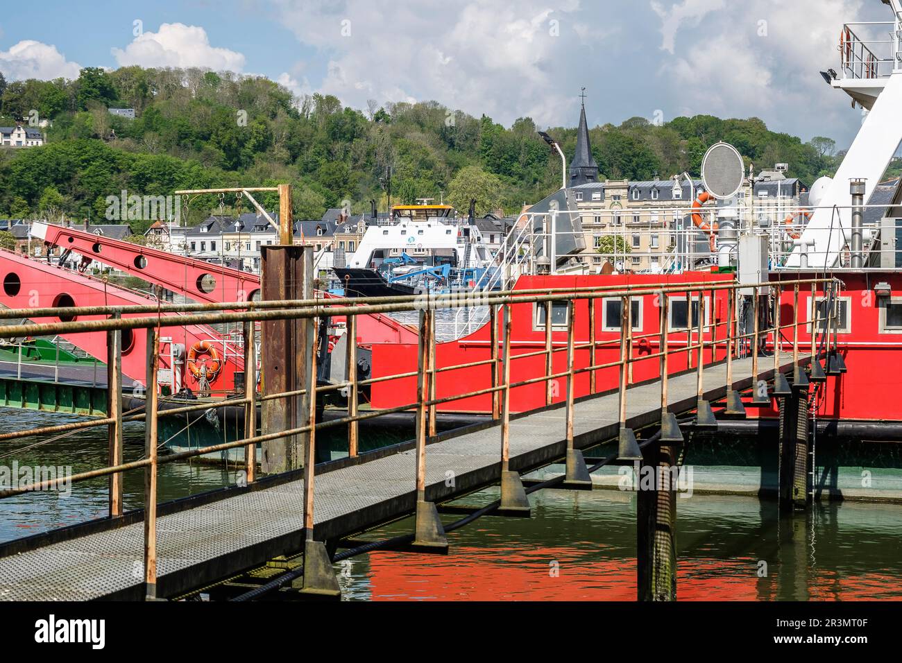 Ferry sur la Seine jusqu'à Duclair | passage d'eau de Duclair à Berville-sur-Seine Banque D'Images