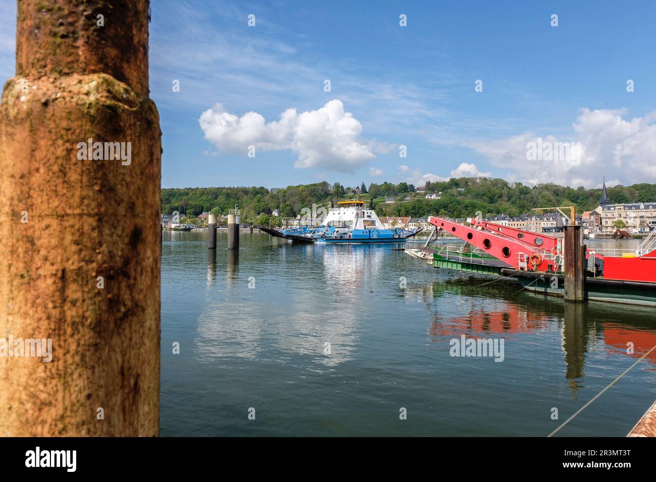 Ferry sur la Seine jusqu'à Duclair | passage d'eau de Duclair à Berville-sur-Seine Banque D'Images