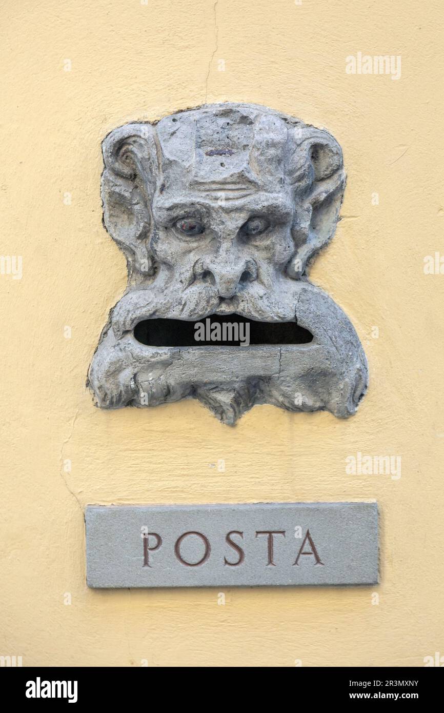 Ancienne boîte postale Lions Head, Florence, Toscane, Italie Banque D'Images