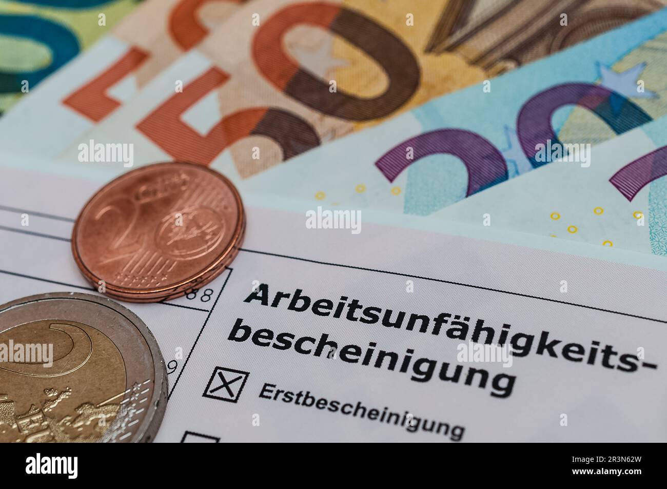 Certificat d'incapacité de travail - certificat de maladie en Allemagne Banque D'Images