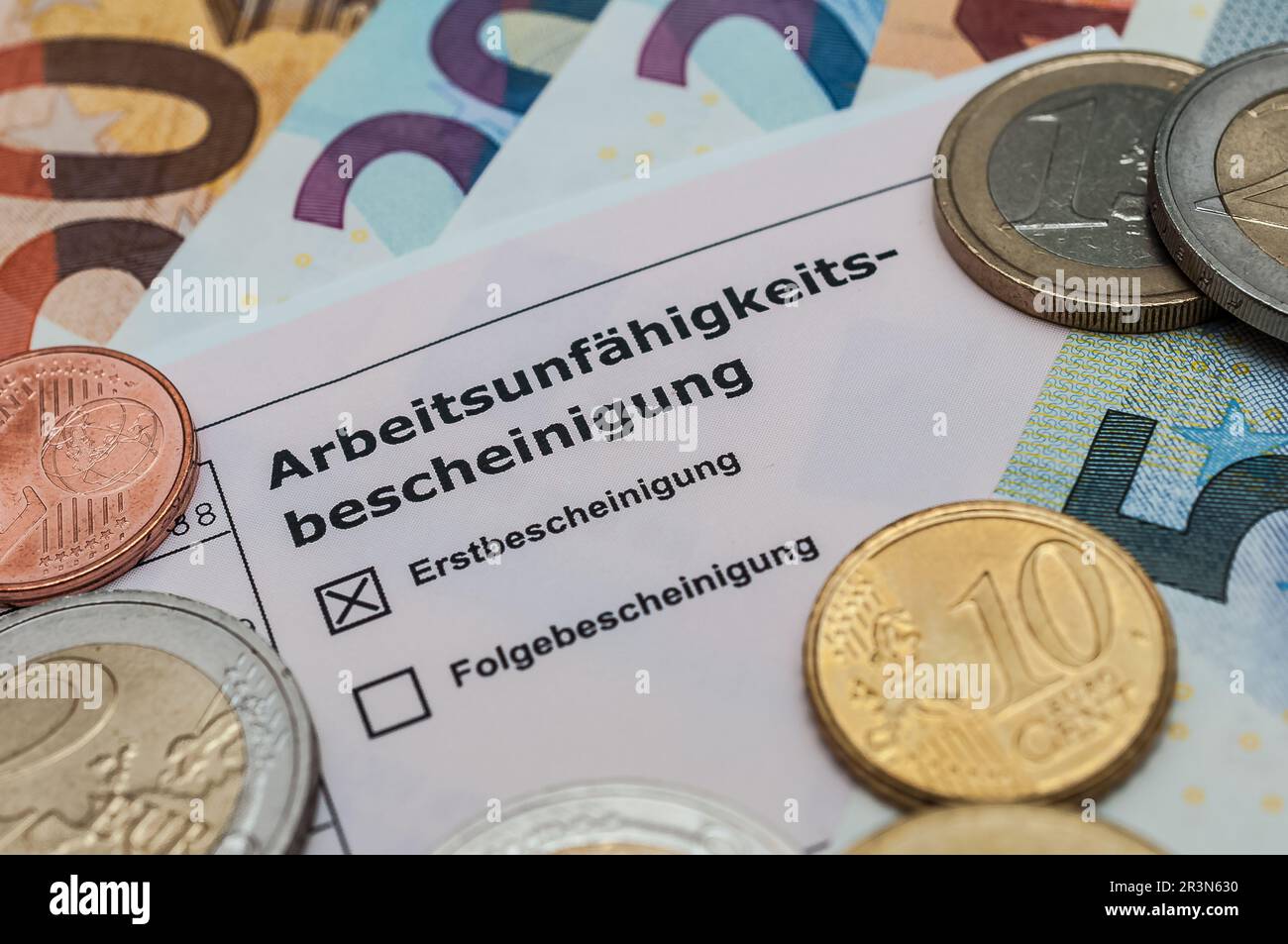 Certificat d'incapacité de travail - certificat de maladie en Allemagne Banque D'Images