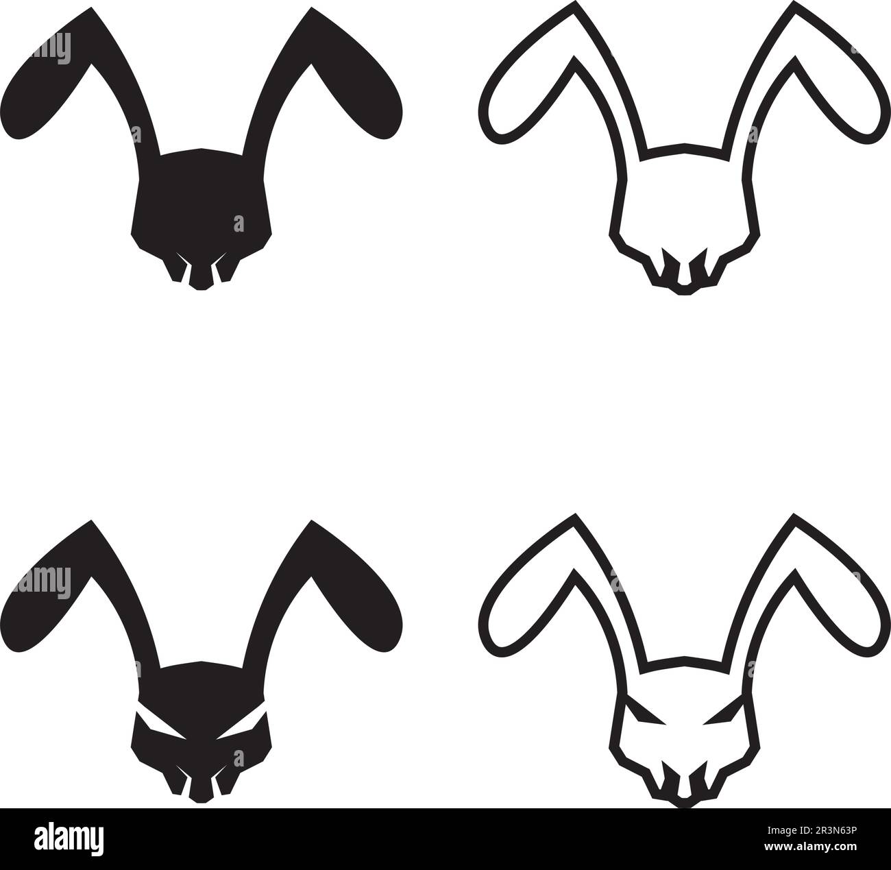 Modèle de logo vectoriel de lapin et motif d'icône animal Illustration de Vecteur