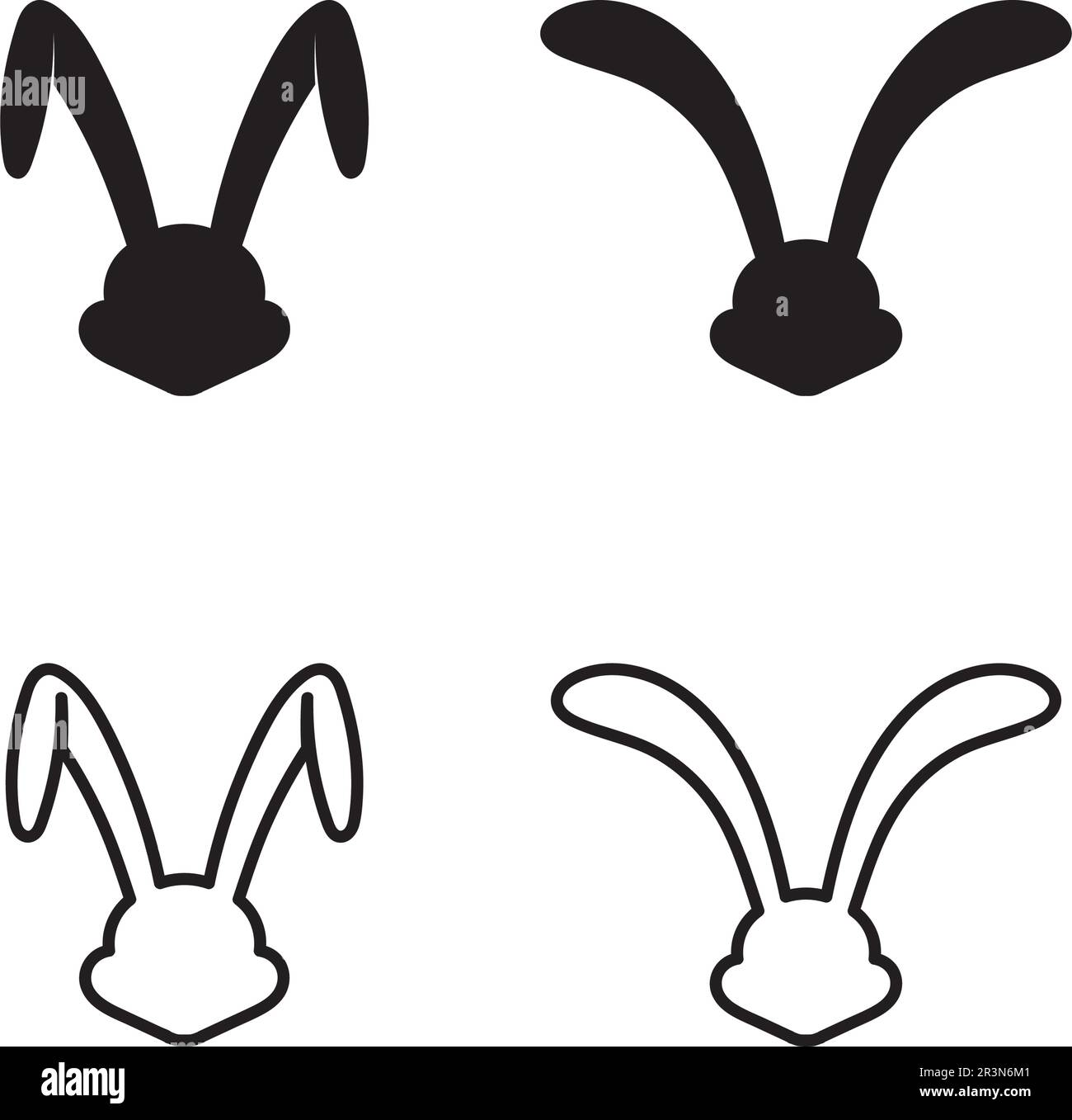 Modèle de logo vectoriel de lapin et motif d'icône animal Illustration de Vecteur