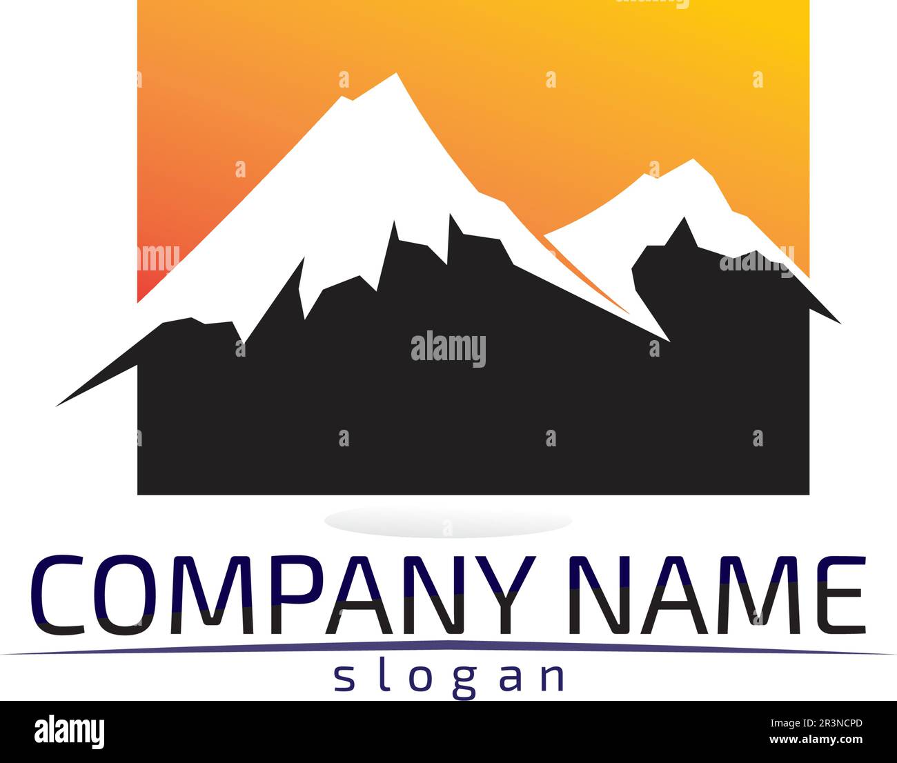 Mountain nature paysage logo et symboles icônes modèle design Vector Illustration de Vecteur