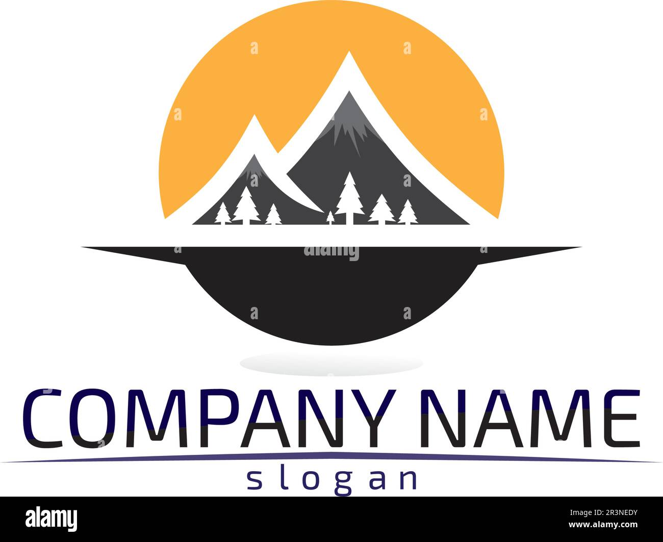 Mountain nature paysage logo et symboles icônes modèle design Vector Illustration de Vecteur