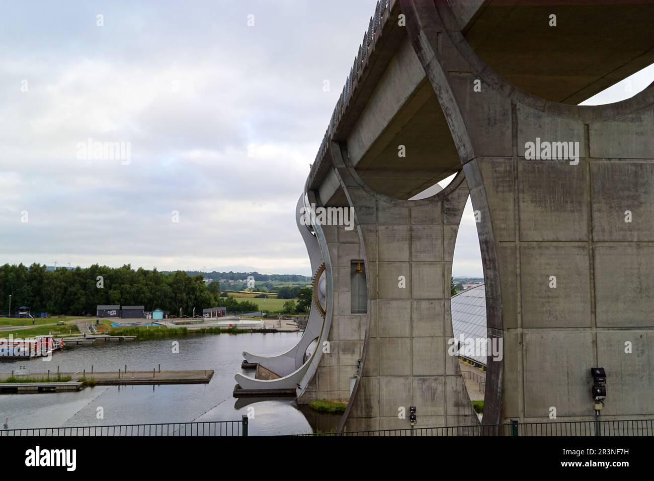 La roue de Falkirk , le tunnel de Falkirk et le canal de l'Union Banque D'Images