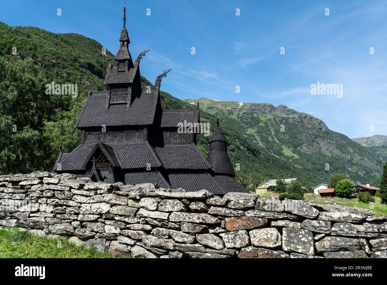 Eglise de la rive du 12th siècle à Borgund, Norvège Banque D'Images
