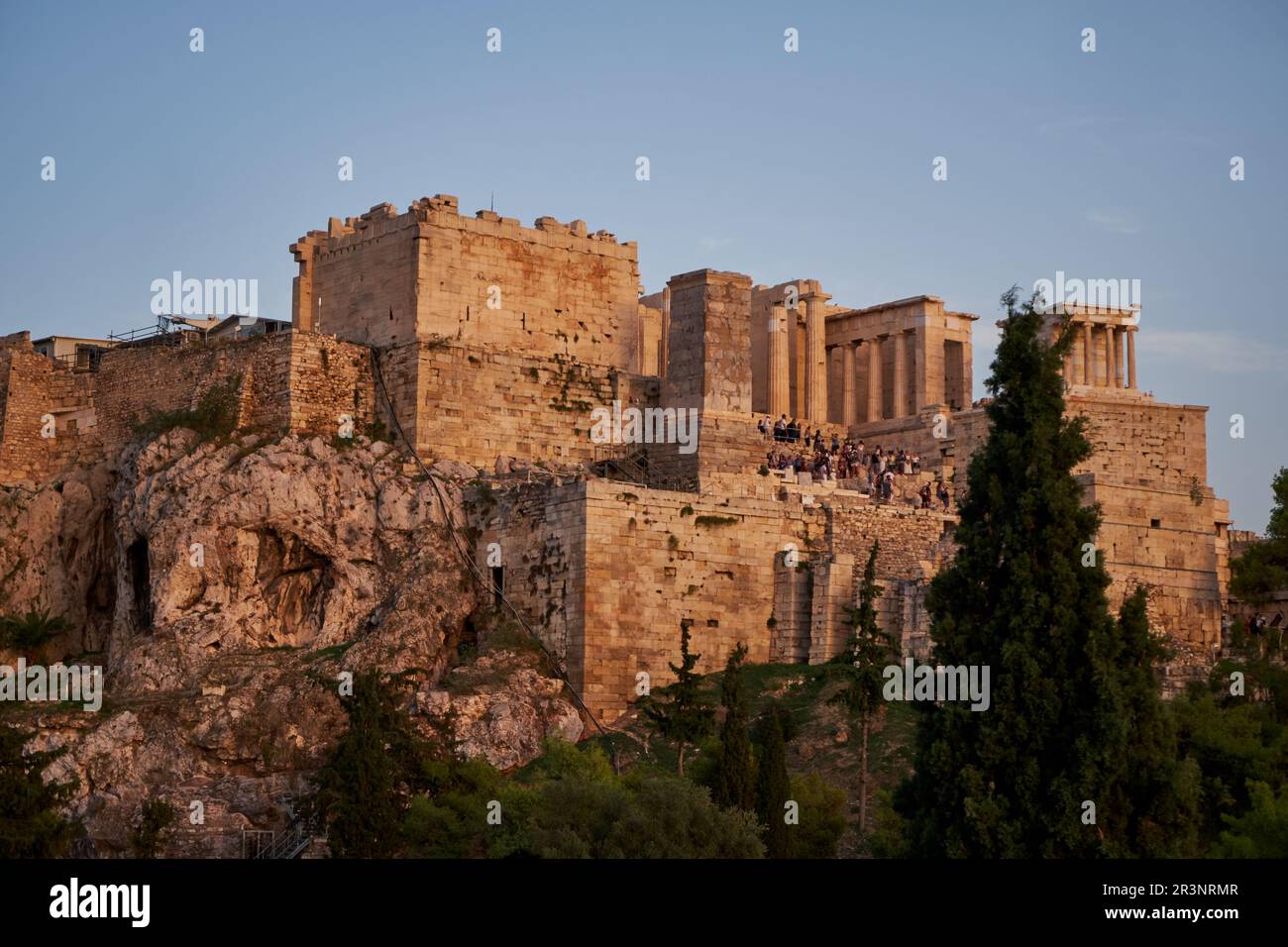 Vue panoramique sur l'Acropole d'Athènes et le Parthénon - Grèce Banque D'Images