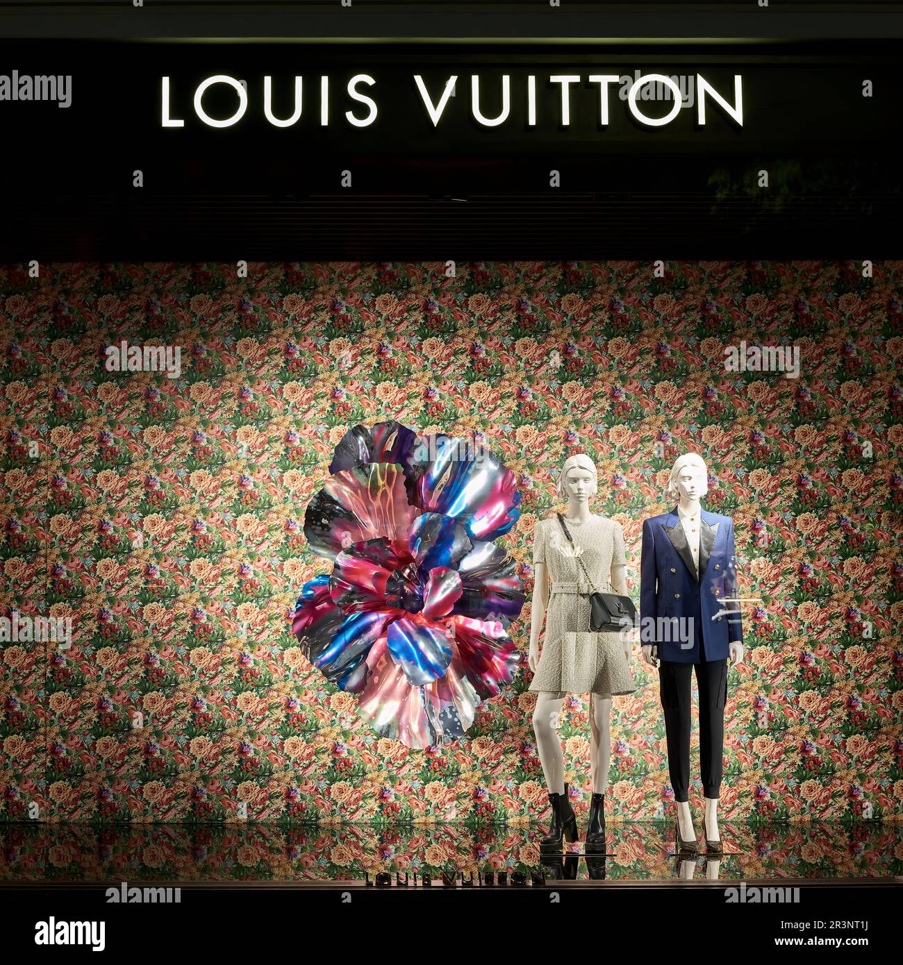 Vitrine de la société de produits de luxe Louis Vuitton à Berlin Banque D'Images