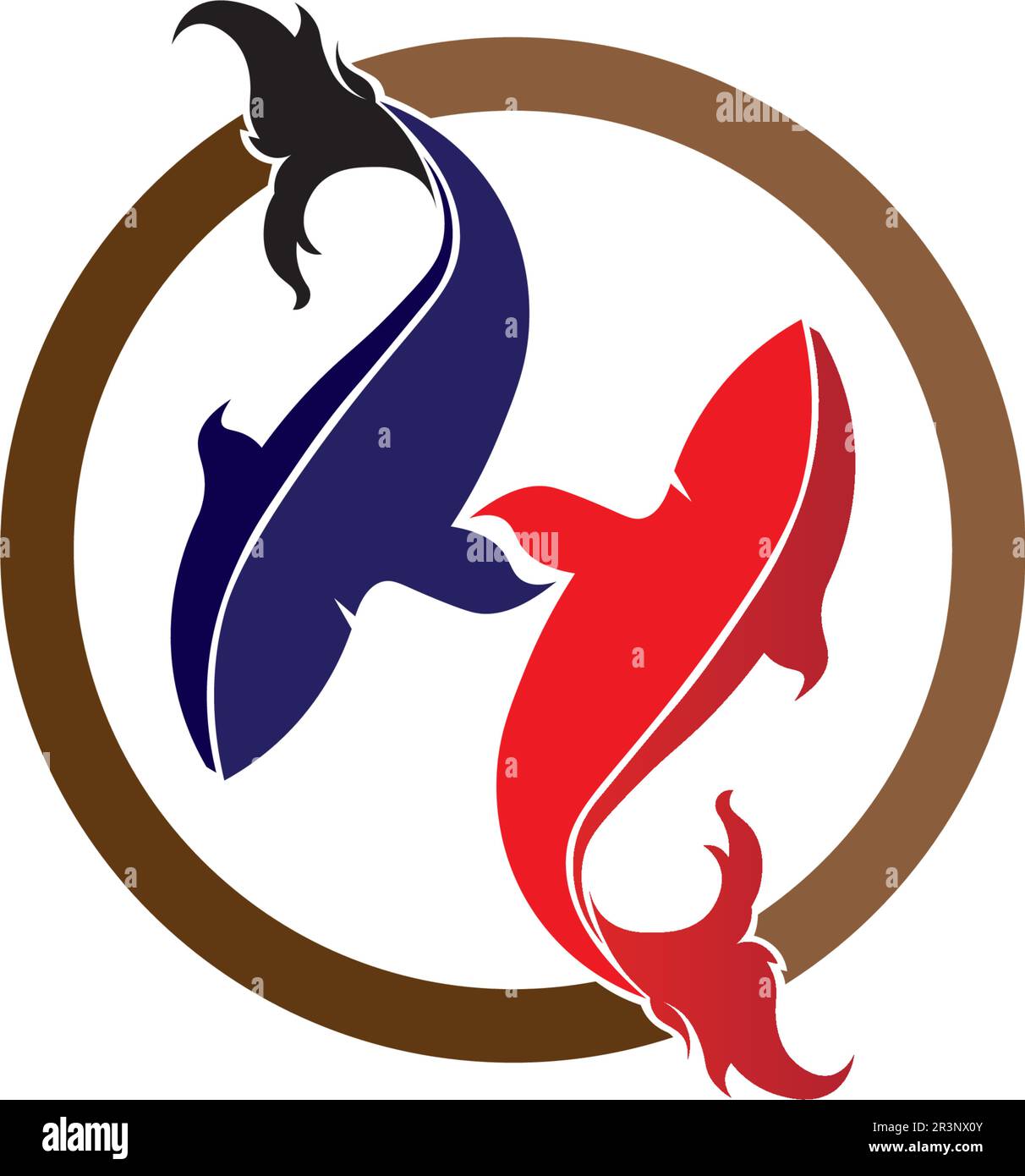 Modèle de logo de poisson symbole vectoriel créatif de club de pêche ou en ligne Illustration de Vecteur