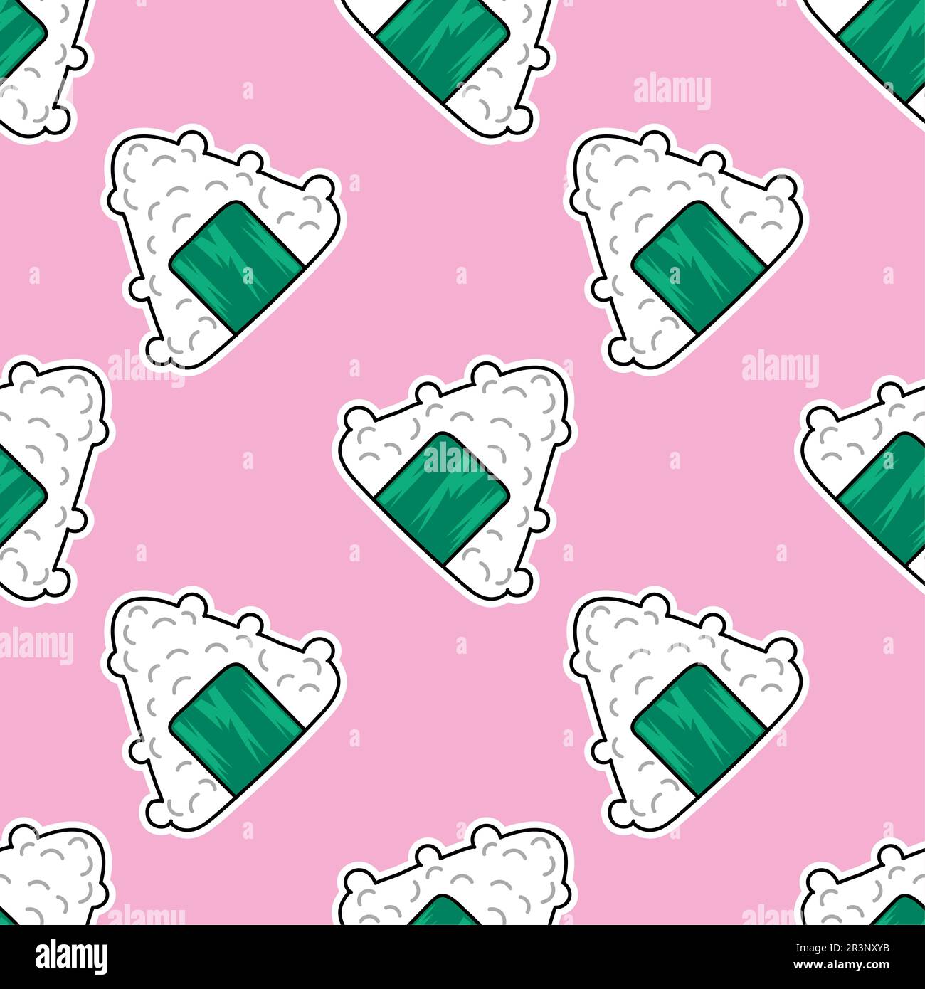 Onigiri riz alimentaire sans couture modèle. répéter la conception d'arrière-plan de motif Banque D'Images