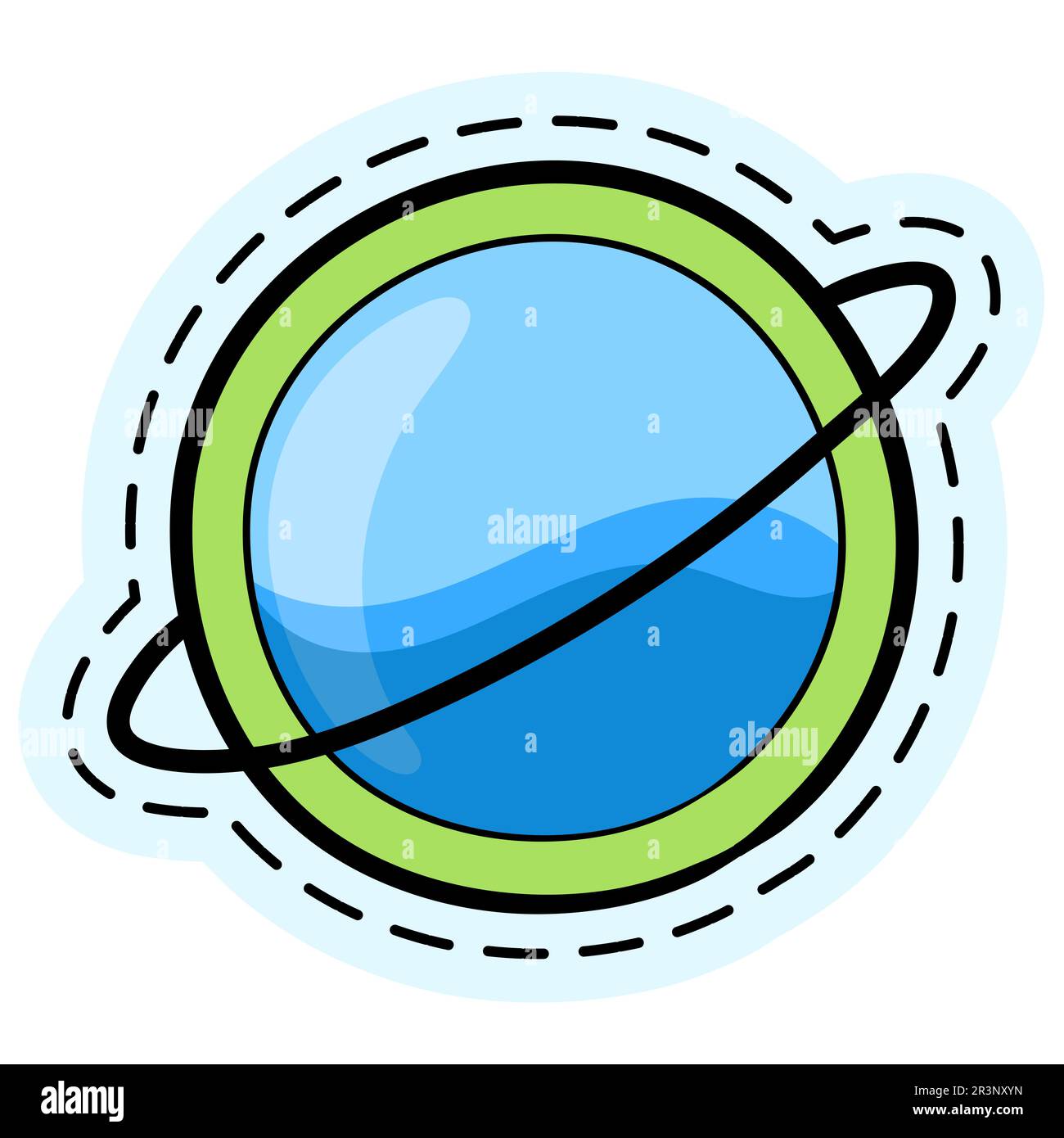 Image de la planète Saturn kawaii doodle. icône doodle Banque D'Images