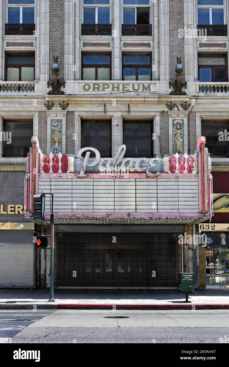 LOS ANGELES, CALIFORNIE - 17 MAI 2023 : le Palace Theatre, l'un des plus anciens théâtres de Los Angeles et le plus ancien théâtre d'Orpheum Banque D'Images