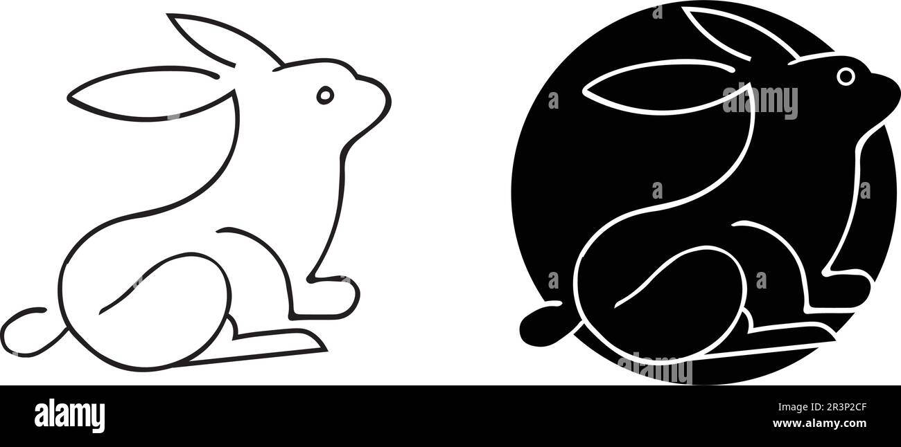 Logo lapin modèle vectoriel d'icône Illustration de Vecteur