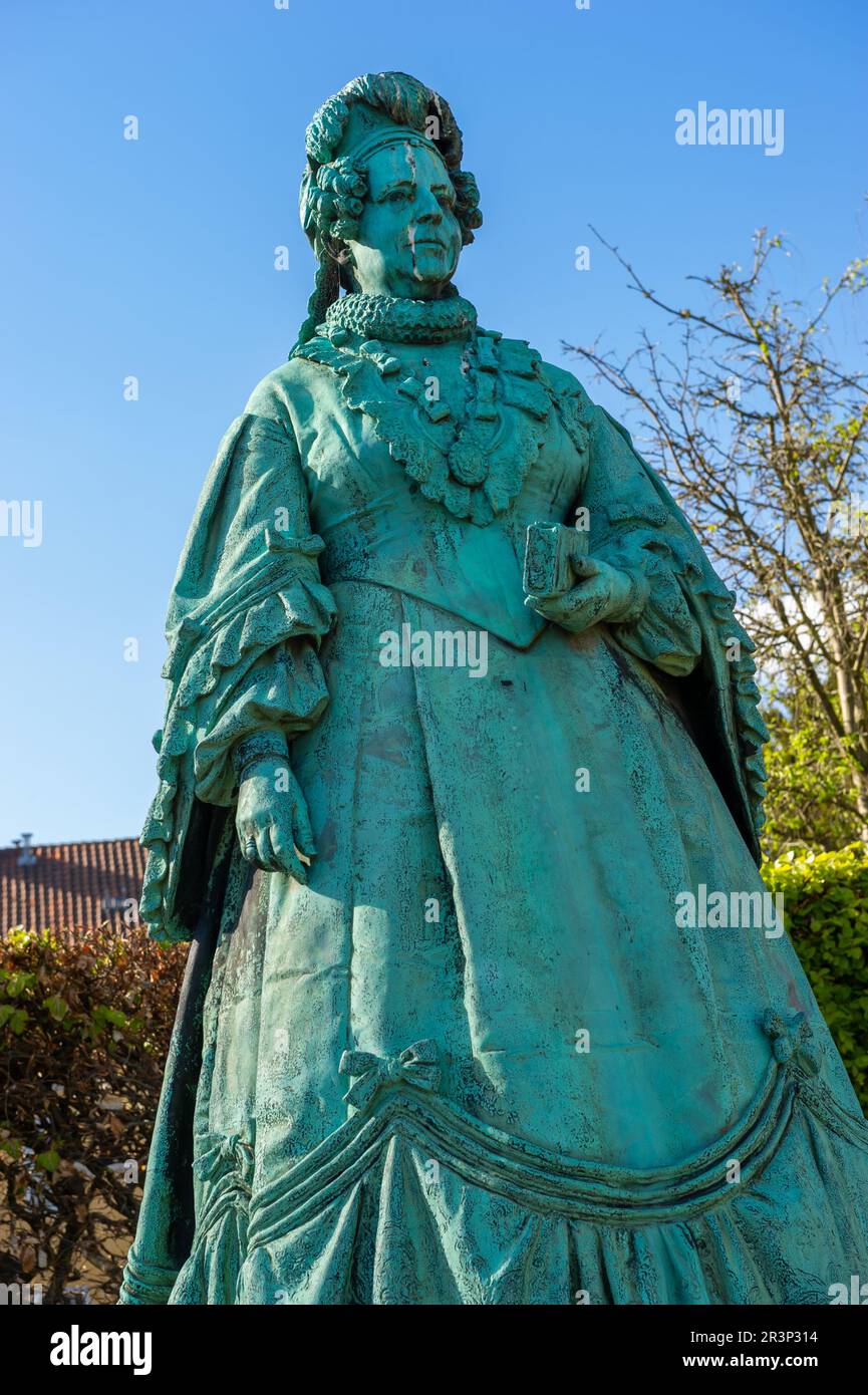 La statue de la reine Caroline Amalie d'Augustenburg à Kongens Have (le jardin des rois) Copenhague, Danemark Banque D'Images