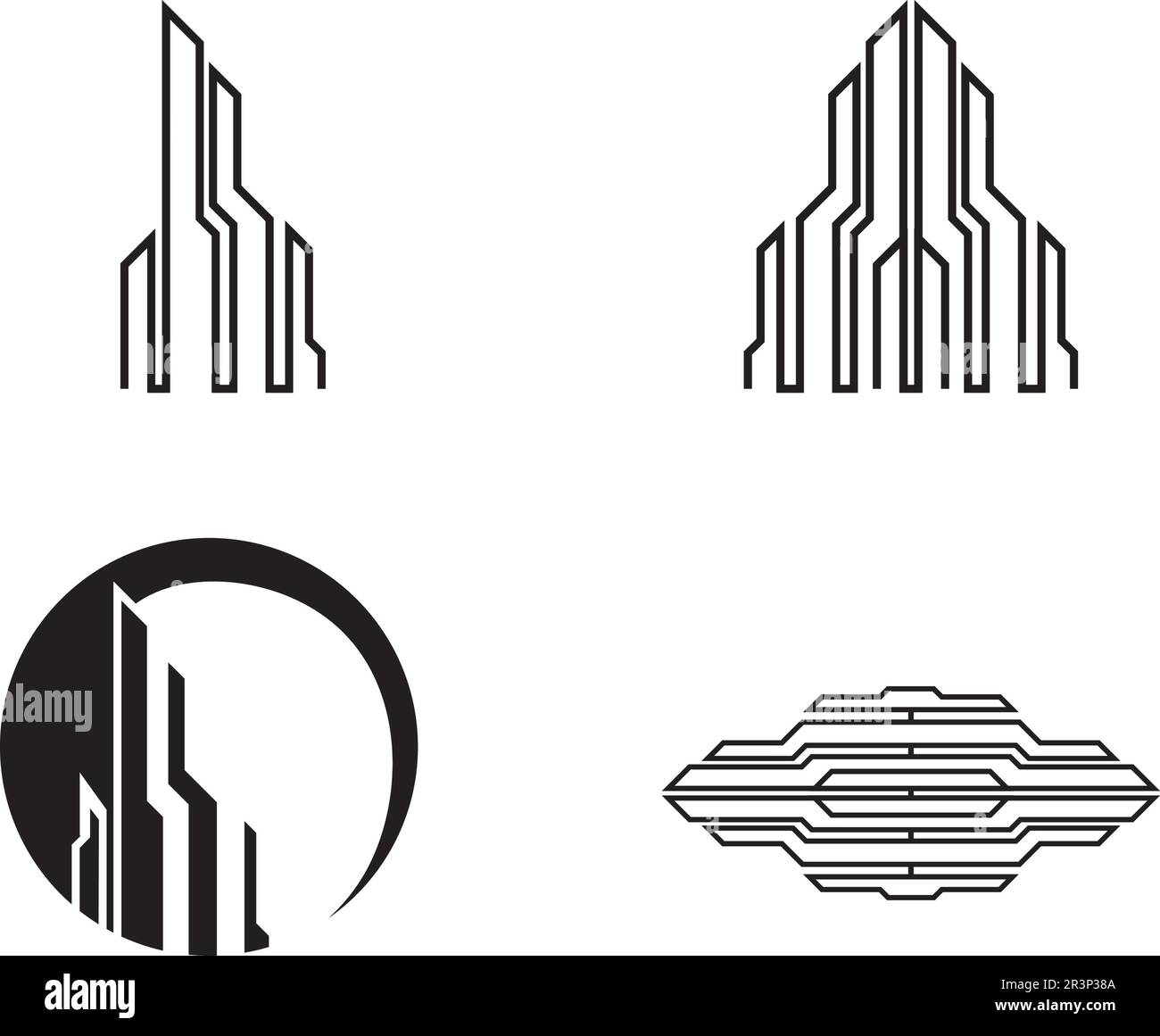 L'immobilier et bâtiments accueil icônes logo template Illustration de Vecteur