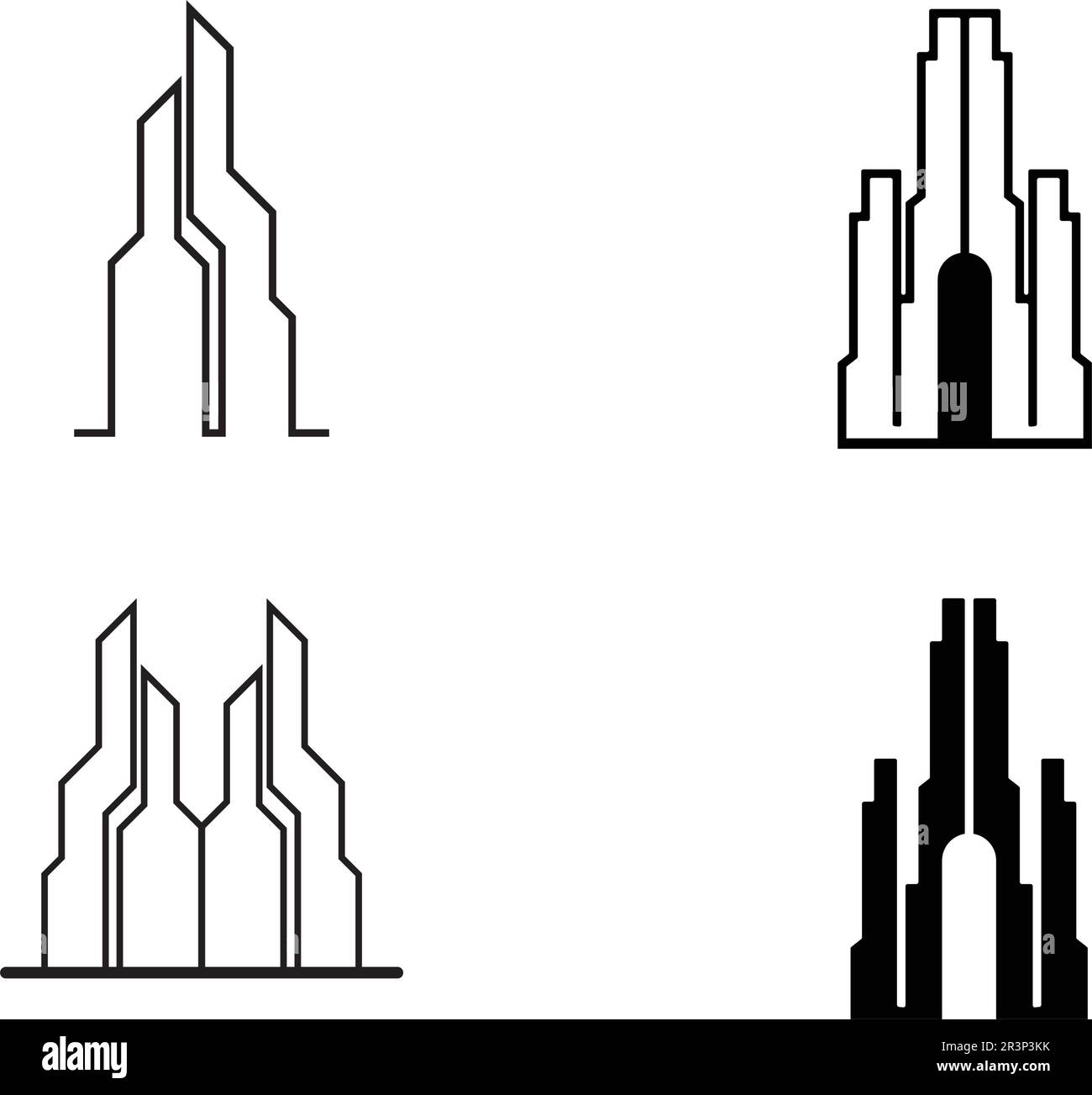 L'immobilier et bâtiments accueil icônes logo template Illustration de Vecteur