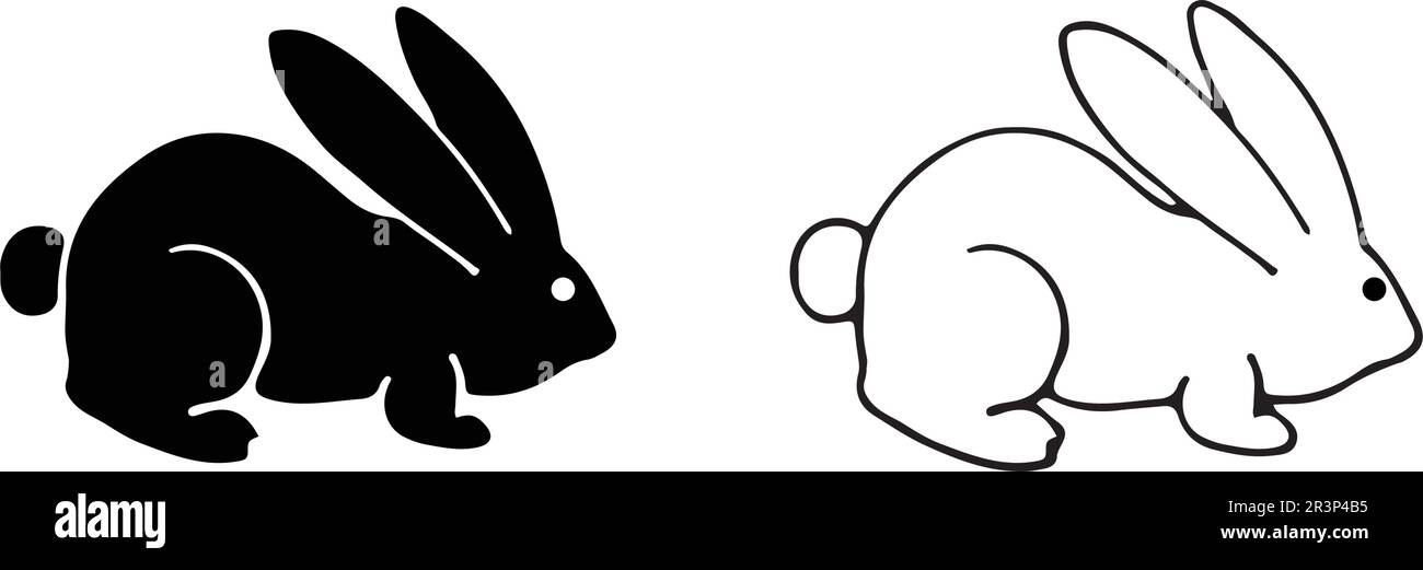 Logo lapin modèle vectoriel d'icône Illustration de Vecteur