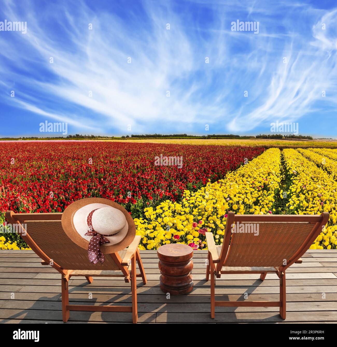 Chaises pliantes en bois Banque D'Images