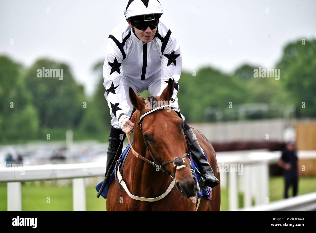 Jockey Jamie entretoise et Horse Toshizou Banque D'Images