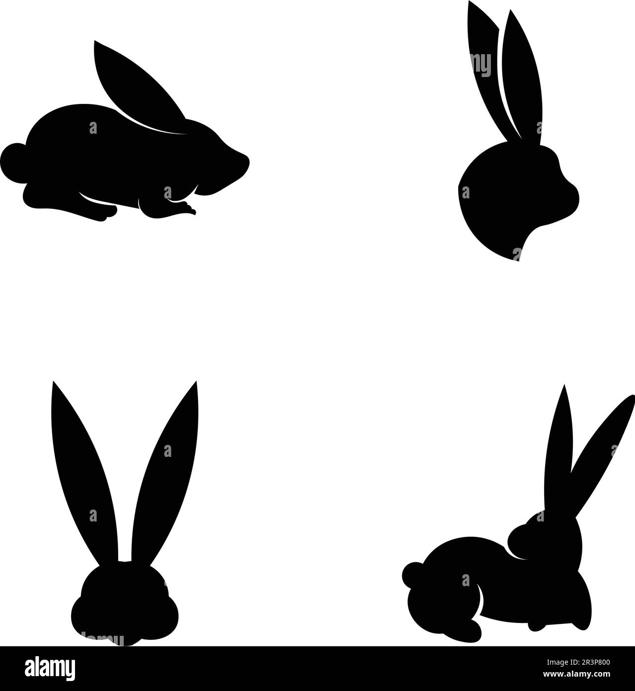 Logo lapin modèle vectoriel d'icône Illustration de Vecteur