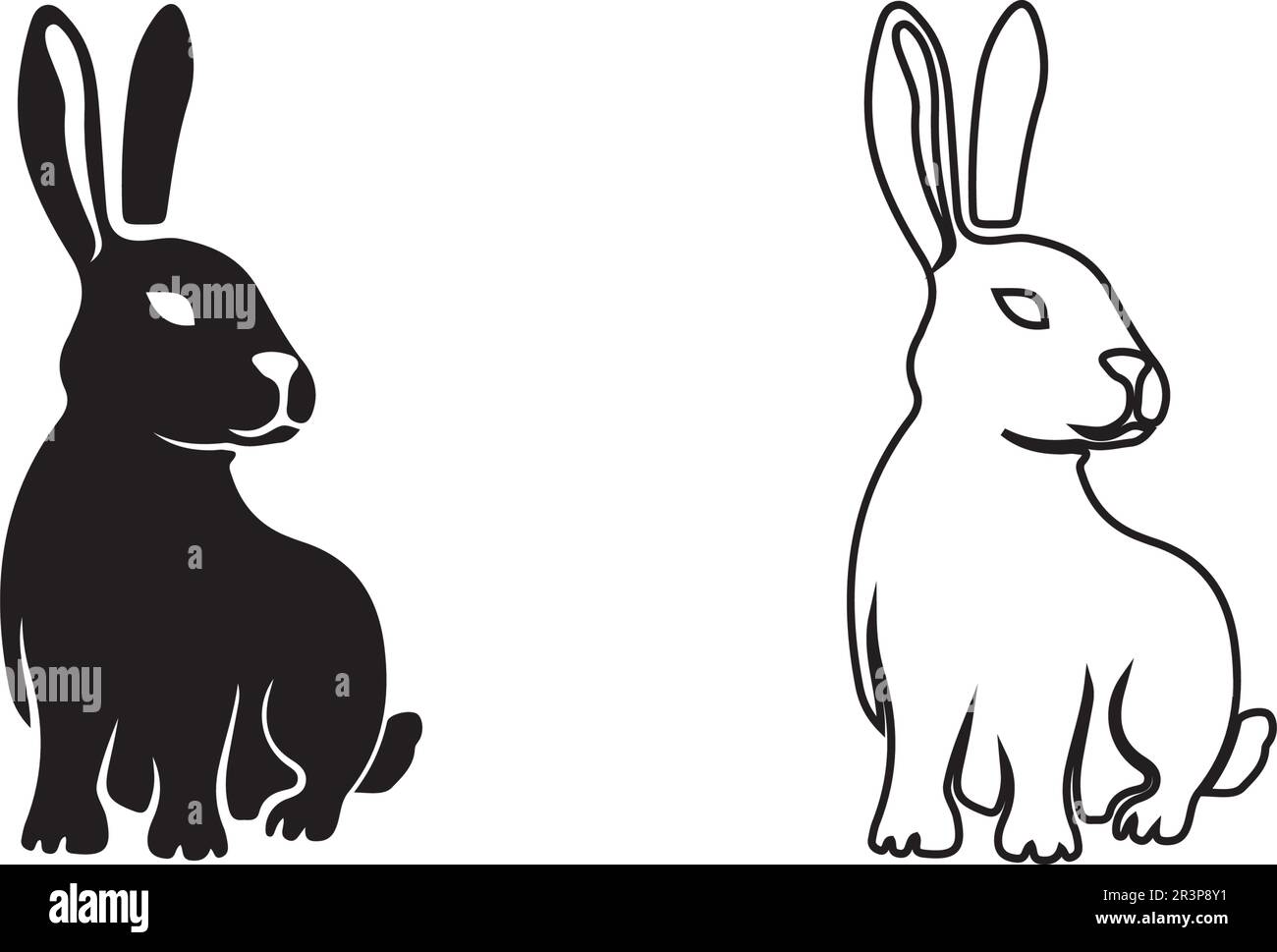 Logo lapin modèle vectoriel d'icône Illustration de Vecteur