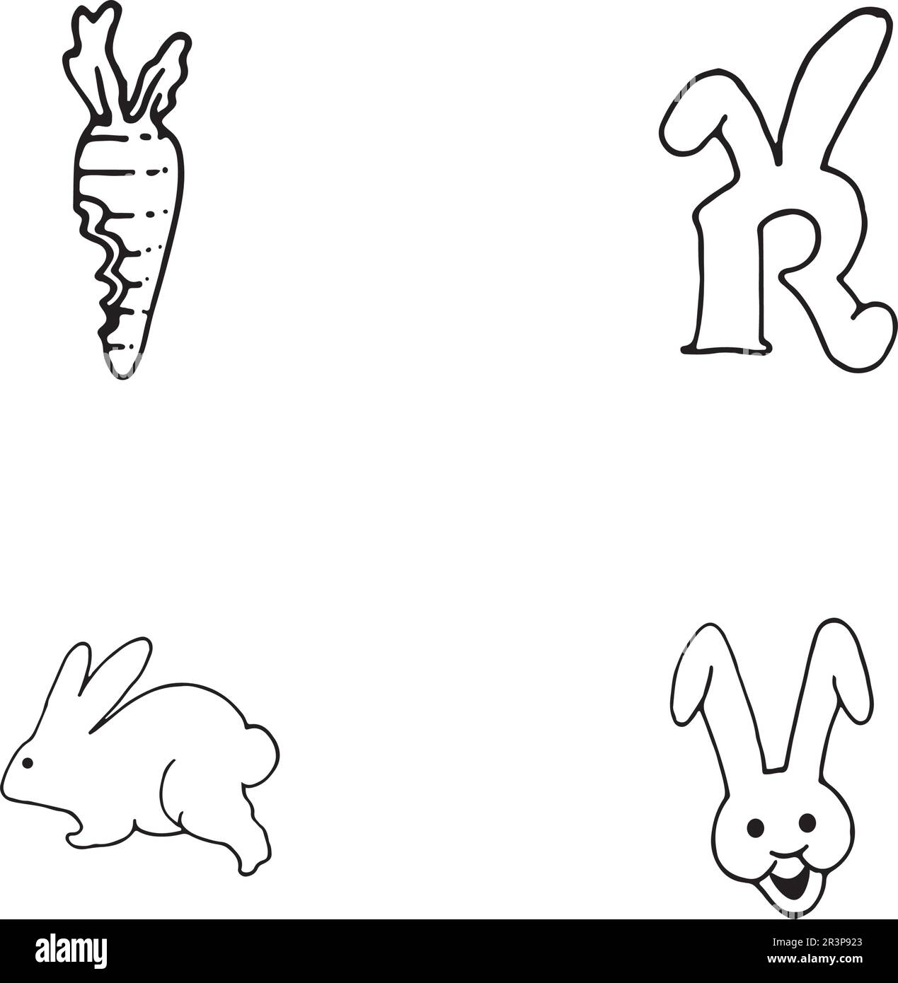 Logo lapin modèle vectoriel d'icône Illustration de Vecteur