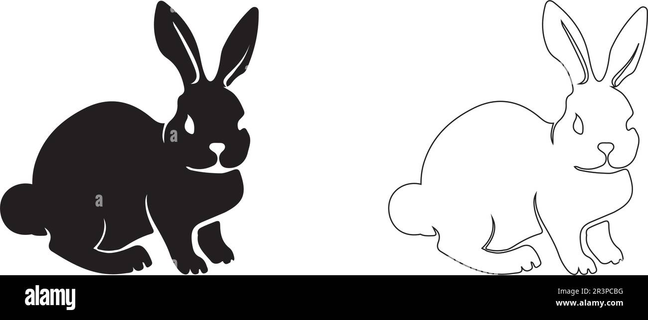 Logo lapin modèle vectoriel d'icône Illustration de Vecteur